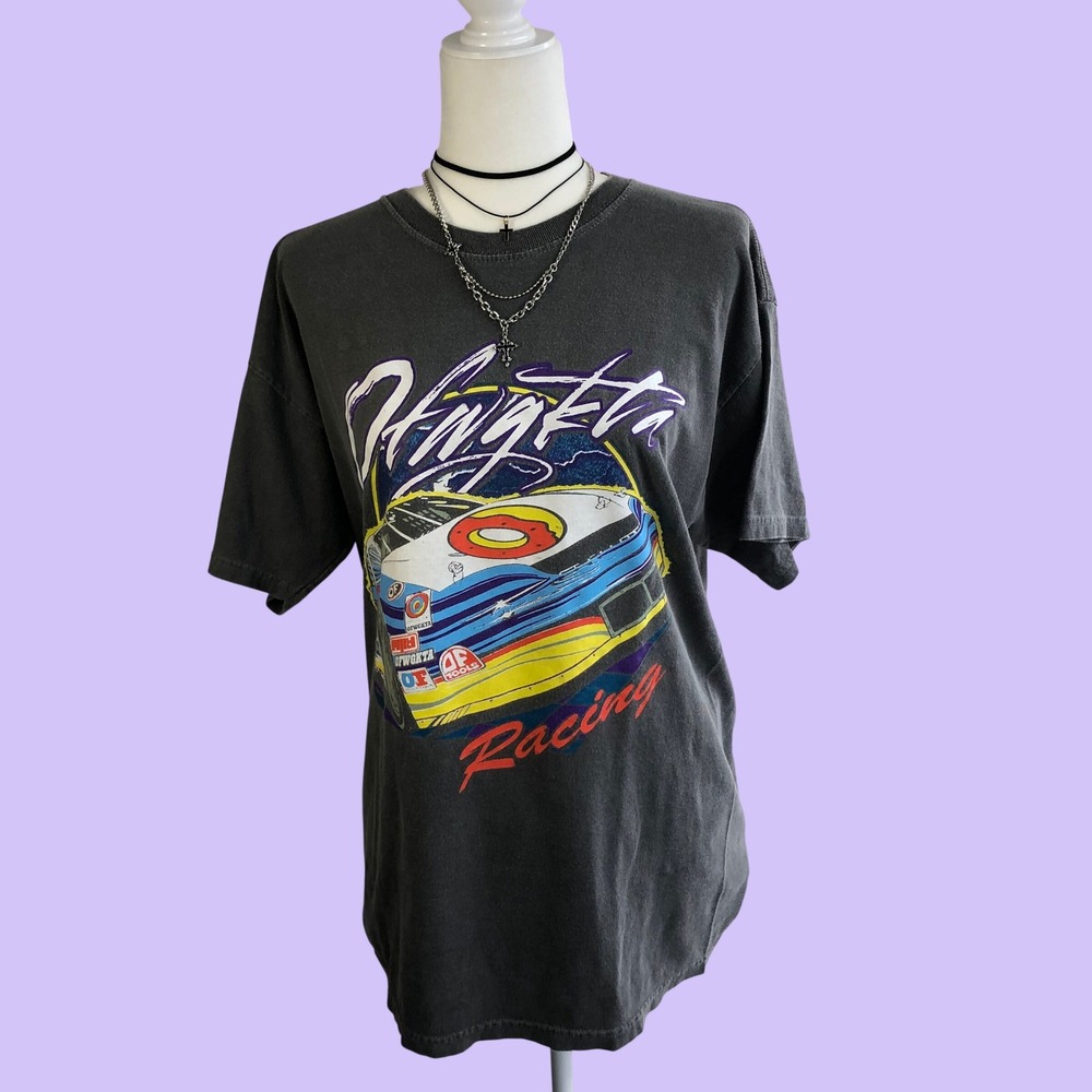 Odd Future OFWGKTA Racing Graphic T Shirt Mens Large Gray Faded Streetwear Skate